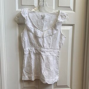 Odille Textured White Ruffle Sleeve Blouse